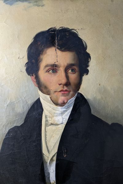 Tableau huile avant restauration des déchirures